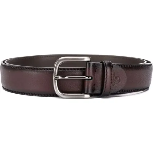 Italian Leather Belt, Designer Code Ka00025 , male, Sizes: 115 CM, 120 CM, 110 CM - Canali - Modalova