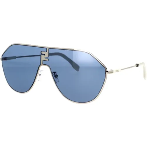 Geometrische Glamour Sonnenbrille mit Silbergestell - Fendi - Modalova