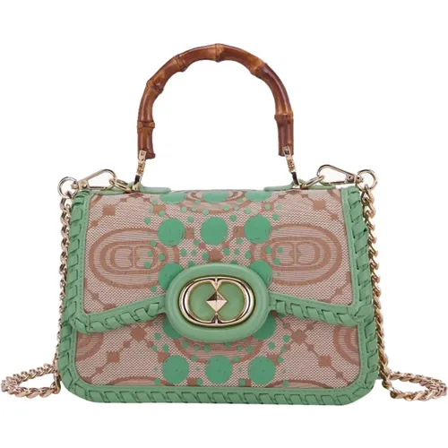 Bambusgriff Handtasche in Pistaziengrün , Damen, Größe: ONE Size - La Carrie - Modalova