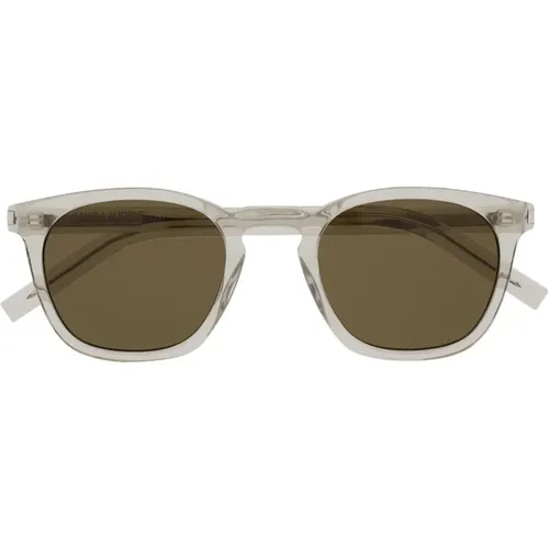 Square Clear Sunglasses UV Protection , unisex, Sizes: 49 MM - Saint Laurent - Modalova