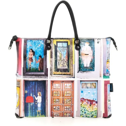 Tote Bags, female, , Size: ONE SIZE Convertible Leather Shopper Tote Bag - Gabs - Modalova