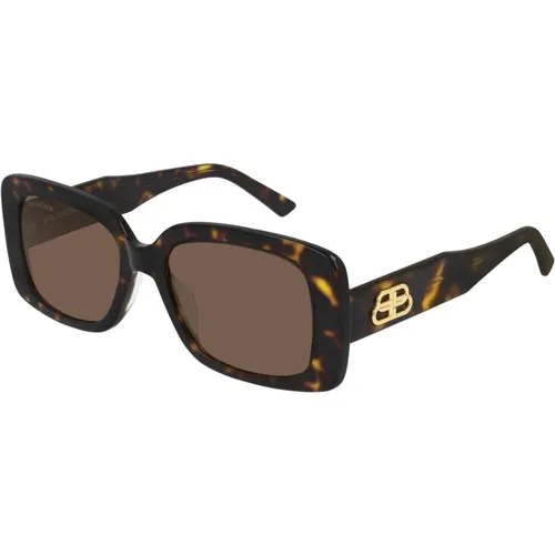 Bb0048S 002 Havana Sunglasses , female, Sizes: 52 MM - Balenciaga - Modalova