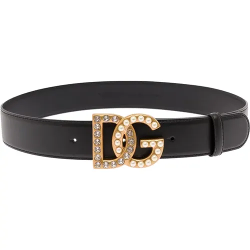 Bejeweled DG Logo Belt , female, Sizes: 80 CM, 85 CM, 95 CM, 75 CM, 90 CM - Dolce & Gabbana - Modalova