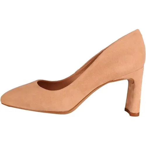 Suede Square Toe Heels , female, Sizes: 7 UK, 6 UK, 5 UK, 8 UK - Unisa - Modalova