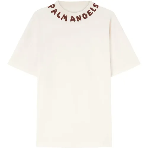 Logo Print Baumwoll T-shirt , Herren, Größe: S - Palm Angels - Modalova