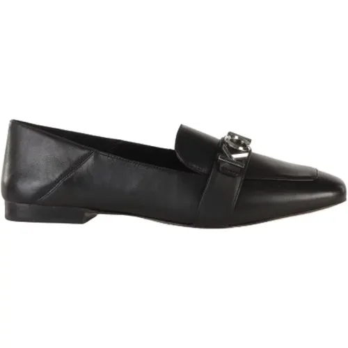 Leather Loafers with Metal Logo Detail , female, Sizes: 4 1/2 UK, 4 UK, 3 1/2 UK - Michael Kors - Modalova