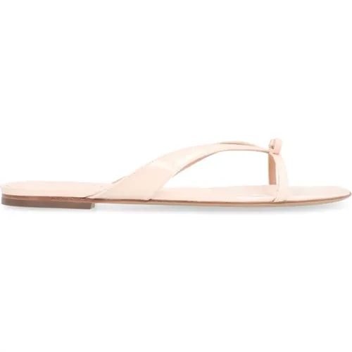 Flip Flops, female, , Size: 10 US Bow Leather Flip-Flops - Ferragamo - Modalova