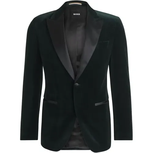 Blazers, male, , Size: XL Cotton Jacket with 2 Buttons Pockets - Hugo Boss - Modalova