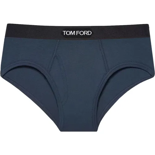 Bottoms, male, , Size: XL Cotton Slip with Logo Embroidery - Tom Ford - Modalova
