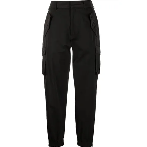 Schwarze Cargo Hose mit hoher Taille und Reißverschluss , Damen, Größe: 2XS - Ermanno Scervino - Modalova