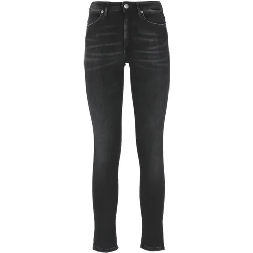 Schwarze Baumwolljeans mit Taschen , Damen, Größe: W27 - Dondup - Modalova