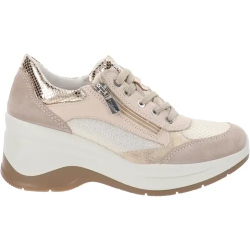 Leather and Fabric Sneakers for Women , female, Sizes: 6 UK, 5 UK - IGI&Co - Modalova