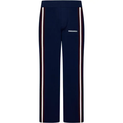 Sweatpants, male, , Size: M Navy Slouchy Fit Trousers - Dsquared2 - Modalova