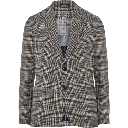 Blazers, male, , Size: L Checkered Jacket Americana Style - Circolo 1901 - Modalova