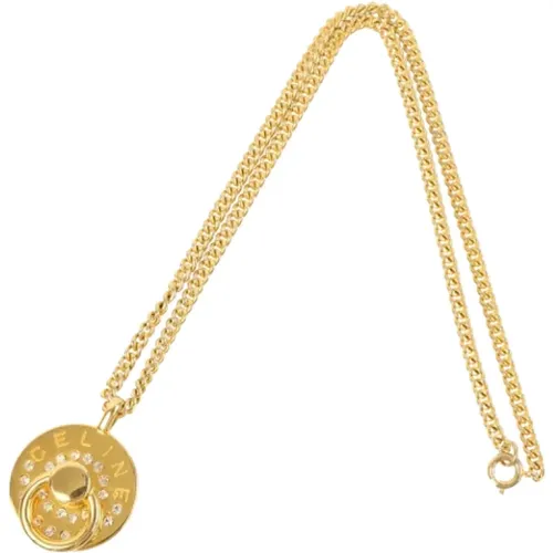 Pre-owned Gold necklaces , female, Sizes: ONE SIZE - Celine Vintage - Modalova