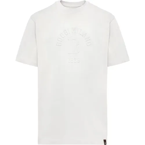 B Baumwollmischung T-Shirt , Herren, Größe: M - Boggi Milano - Modalova