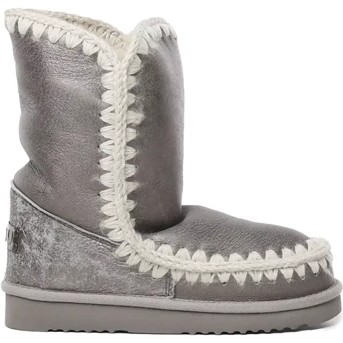 Silver Crochet Stitched Boots Limited Edition , female, Sizes: 3 UK, 6 UK, 5 UK, 4 UK, 8 UK, 7 UK - Mou - Modalova