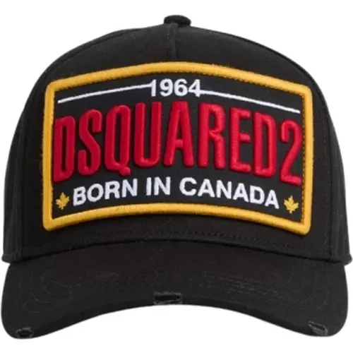 Caps, male, , Size: ONE SIZE Vintage Distressed Baseball Cap - Dsquared2 - Modalova