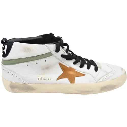 Classic Mid Star Sneakers White Brown , male, Sizes: 9 UK - Golden Goose - Modalova