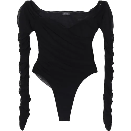 Body, female, , Size: XS Ruched Mesh Bodysuit - Mugler - Modalova