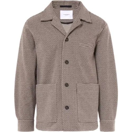 Versatile Shirt Jacket with Bicolour Pattern , male, Sizes: M - Paolo Pecora - Modalova