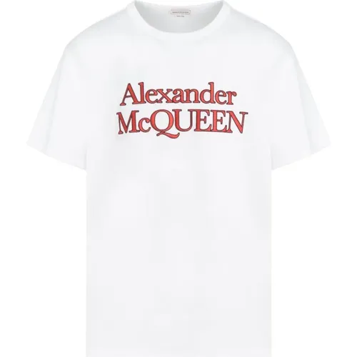 Stylish Mid-Weight Cotton T-Shirt , male, Sizes: M, S, XS - alexander mcqueen - Modalova