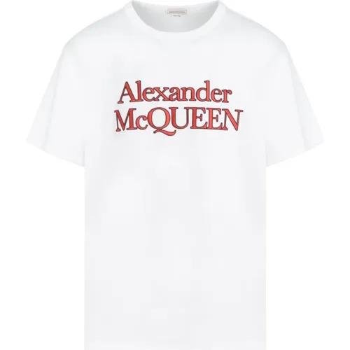 Stylish Mid-Weight Cotton T-Shirt , male, Sizes: M, XL, S, XS, L - alexander mcqueen - Modalova