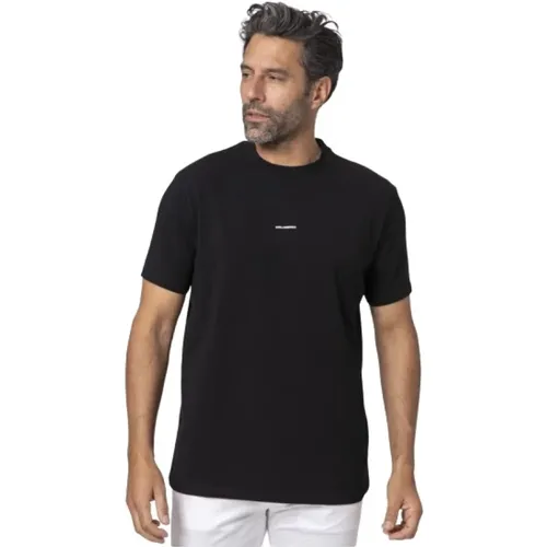 Schwarzes Logo T-Shirt Kurzarm Stretch - Karl Lagerfeld - Modalova