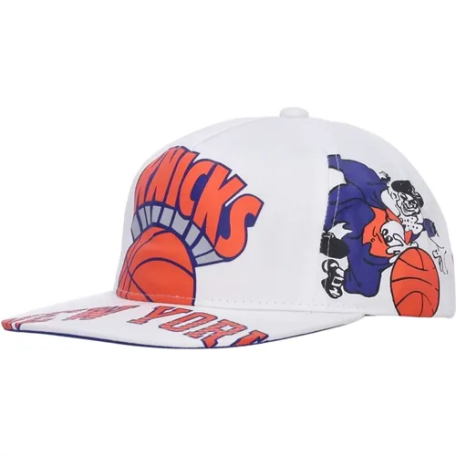 NBA Flat Brim Cap Knicks , male, Sizes: ONE SIZE - Mitchell & Ness - Modalova