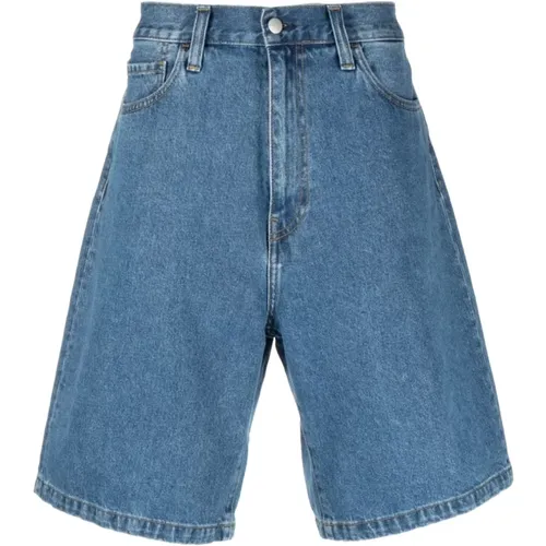 Denim Shorts, male, , Size: W29 Denim Logo Detail Shorts - Carhartt WIP - Modalova