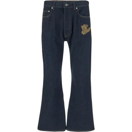 Baumwoll Logo Jeans , Damen, Größe: W31 - Off White - Modalova
