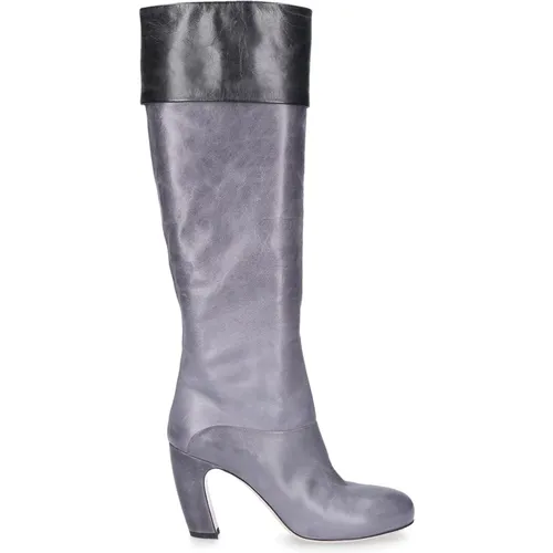 Petrov Calf Leather Boots , female, Sizes: 5 1/2 UK, 4 UK, 5 UK, 4 1/2 UK - Miu Miu - Modalova