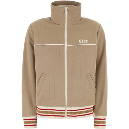 Zip-throughs, female, , Size: M Star Zipped Track Jacket with Stripes - Golden Goose - Modalova