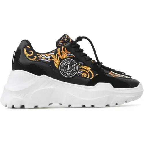 Damen Sneakers mit Barocco-Print - Größe 38 , Damen, Größe: 36 EU - Versace Jeans Couture - Modalova