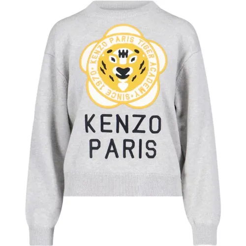 Grey Sweaters for Men , female, Sizes: M, L - Kenzo - Modalova