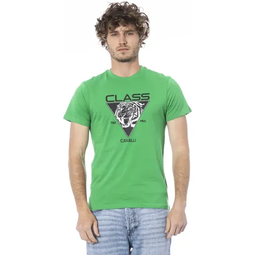 T-Shirt mit Logo-Print , Herren, Größe: L - Cavalli Class - Modalova