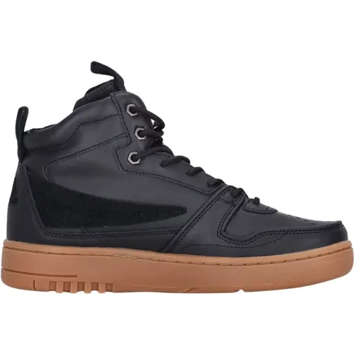 Schwarzer High-Top Sneaker Schnürverschluss , Herren, Größe: 43 EU - Fila - Modalova