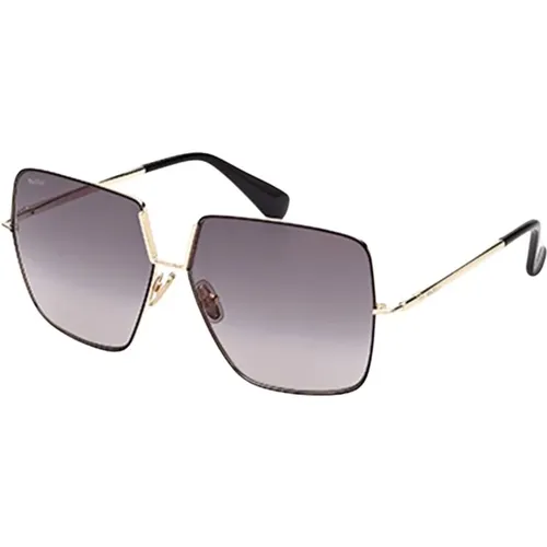 Golden Frame Grey Lens Sunglasses , female, Sizes: 60 MM - Max Mara - Modalova