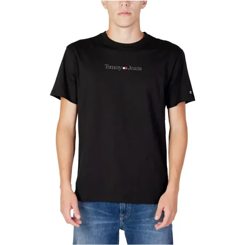 Herren Klassisches T-Shirt mit Kleinem Text , Herren, Größe: XL - Tommy Jeans - Modalova