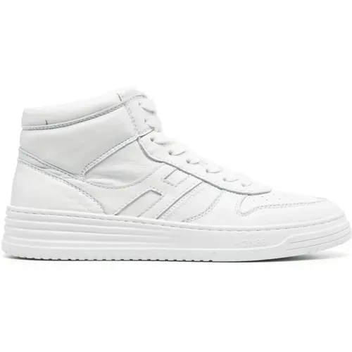 Leather Sneakers with Patch Detail , male, Sizes: 6 1/2 UK, 6 UK, 9 1/2 UK, 5 1/2 UK, 8 1/2 UK, 7 1/2 UK, 8 UK, 9 UK - Hogan - Modalova