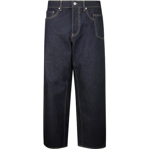 Rigito Fabric Baggy Dark Jeans , Herren, Größe: W31 - Golden Goose - Modalova