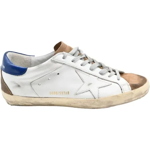 Superstar Sneakers - White Brown Blue , male, Sizes: 9 UK - Golden Goose - Modalova
