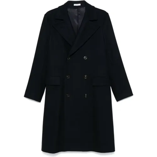 Double-Breasted Coats, male, , Size: 2XL Wool Blend Double-Breasted Coat - Boglioli - Modalova