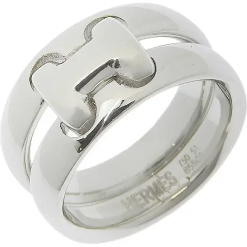 Pre-owned Jewellery, female, , Size: ONE SIZE Pre-owned White Gold rings - Hermès Vintage - Modalova