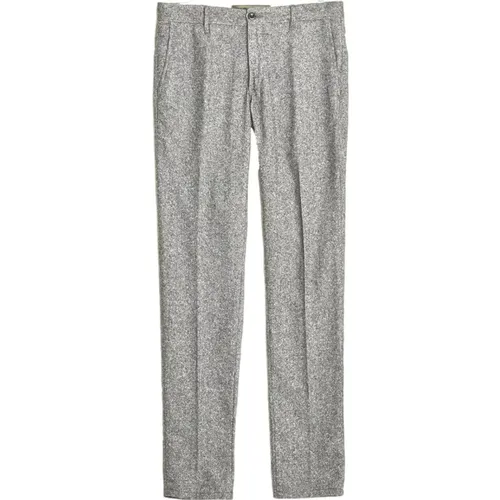 Chinos, male, , Size: W36 Cheviot Grey Slim Fit Wool and Silk Pants - Incotex - Modalova