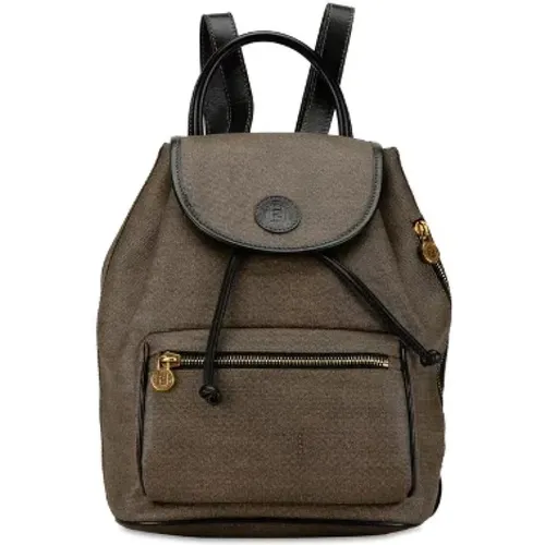 Pre-owned Backpacks, female, , Size: ONE SIZE Pre-owned Canvas backpacks - Fendi Vintage - Modalova