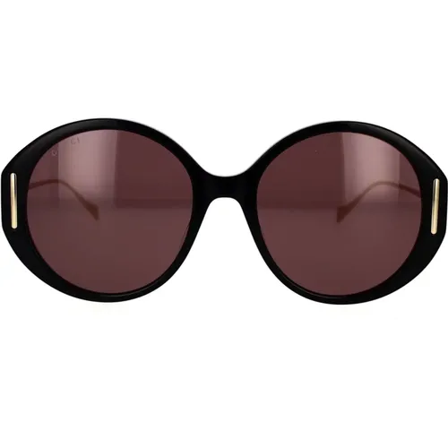 Runde Oversized Sonnenbrille mit GG-Logo , Damen, Größe: 58 MM - Gucci - Modalova