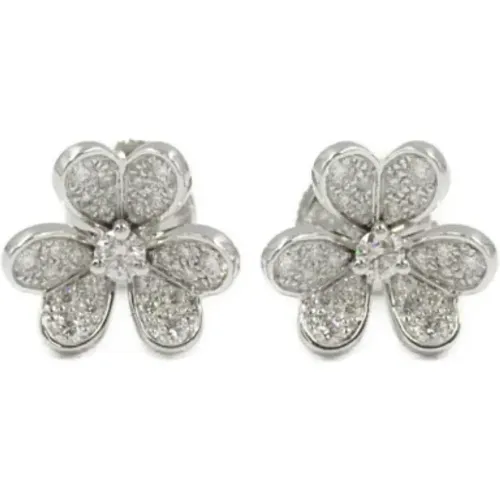 Pre-owned Jewellery, female, , Size: ONE SIZE Pre-owned White Gold earrings - Van Cleef & Arpels Pre-owned - Modalova