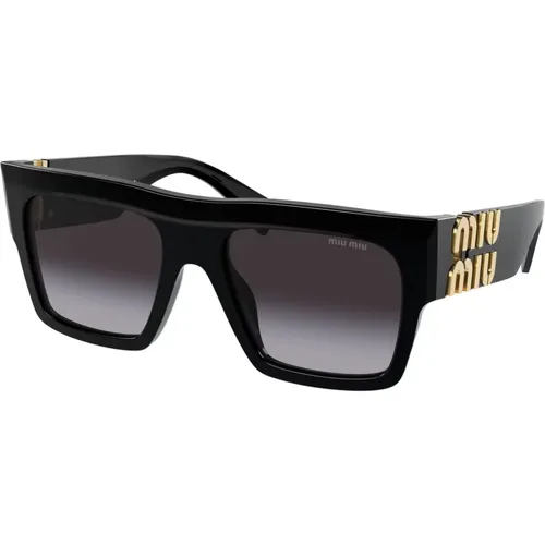 Schwarze/Grau getönte Sonnenbrille , Damen, Größe: 55 MM - Miu Miu - Modalova