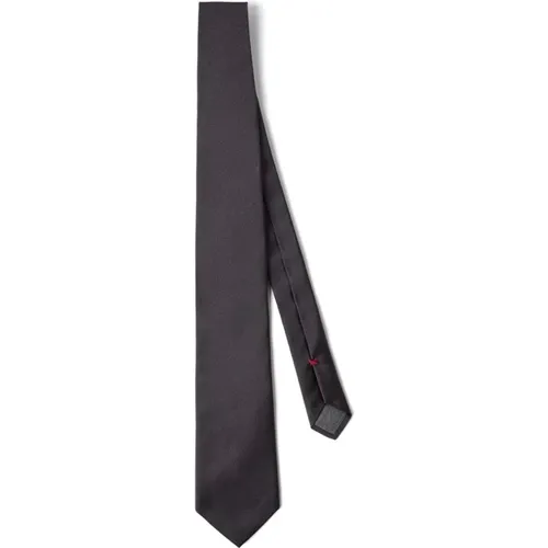 Ties, male, , Size: ONE SIZE Anthracite Silk Twill Tie - BRUNELLO CUCINELLI - Modalova